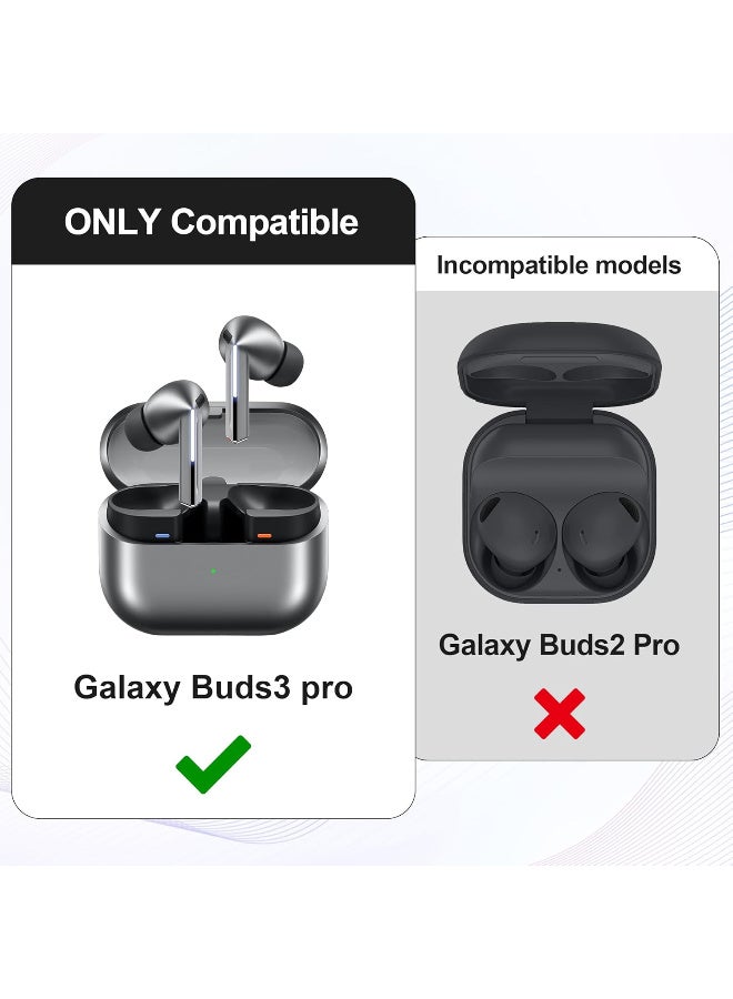 Memory Foam Tips for Samsung Galaxy Buds 3 Pro, No Silicone Eartips Pain, Anti-Slip Replacement Ear Tips with Dust Mesh, Fit in The Charging Case, Reducing Noise Earbuds, 3 Pairs (Mixed S/M/L, Black) - Image 4